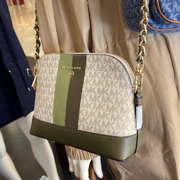 MICHAEL KORS Jet Set Charm Crossbody bag canvas Light Sage /Olive - Picture 6 of 16